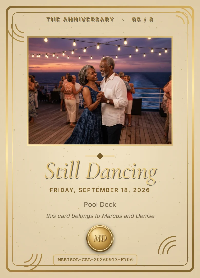The last dance keepsake card example